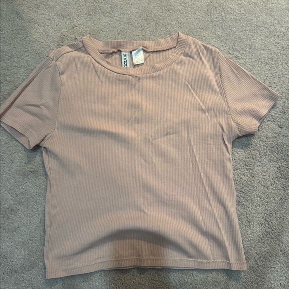 Divided Ribbed Pink T-Shirt - Picture 1 of 3